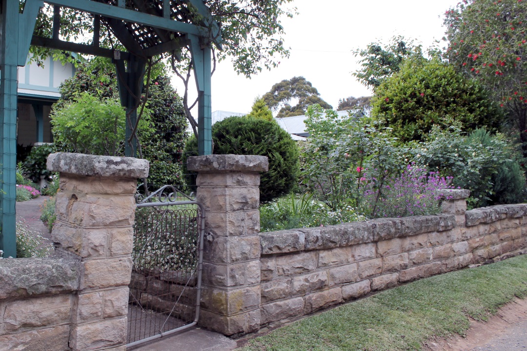Traditional wall and garden.